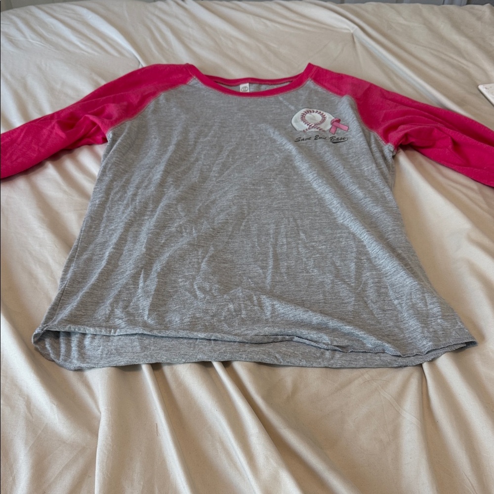 Live and Tell Gray and Pink Long Sleeve Tee